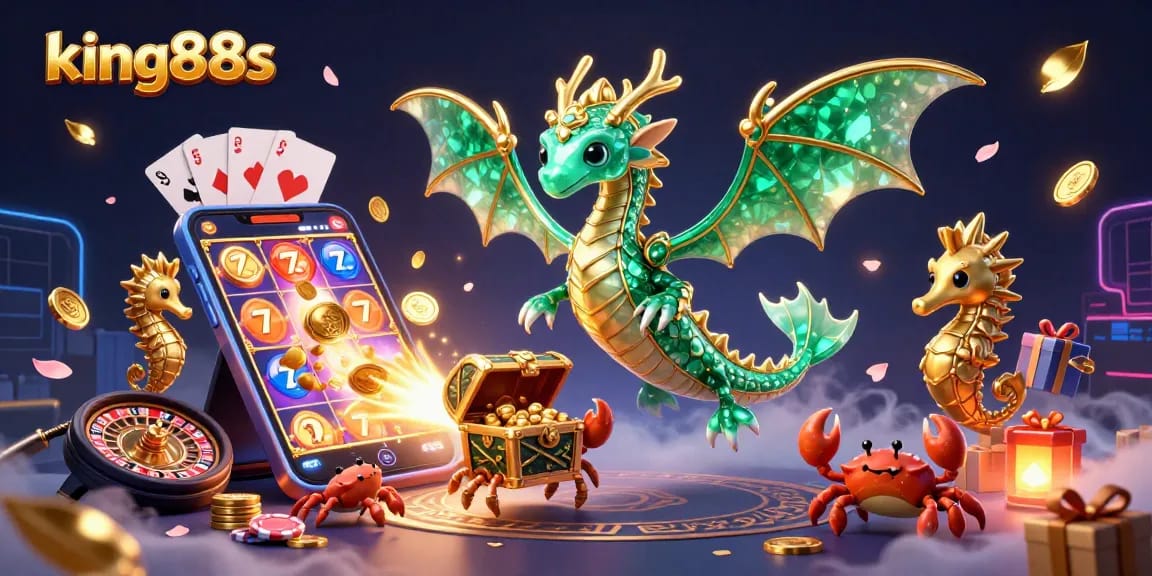 Experience exciting gaming adventures at king88s with a dragon, slots, and treasures!