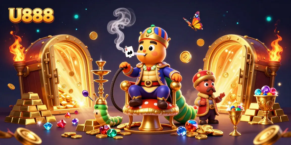 Engage with U888 through captivating casino adventures illustrated by a whimsical caterpillar master.