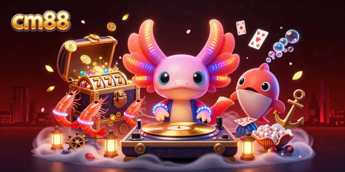 Experience cm88 with a vibrant 3D casino illustration showcasing exciting slot gameplay amidst dynamic underwater elements.