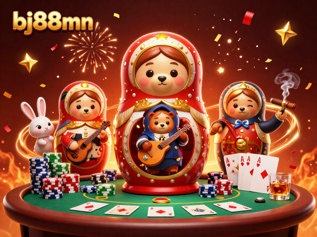 Experience the vibrant world of gaming at bj88mn with dynamic casino elements and characters.