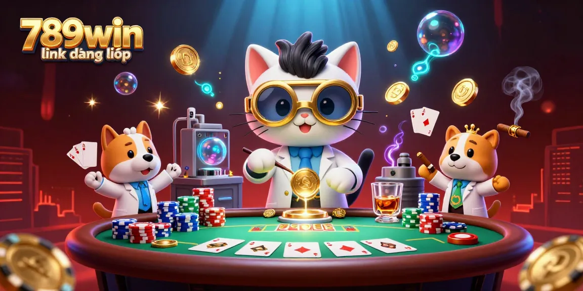 Experience the thrill of 789win link đăng nhập with this vibrant casino-themed illustration.