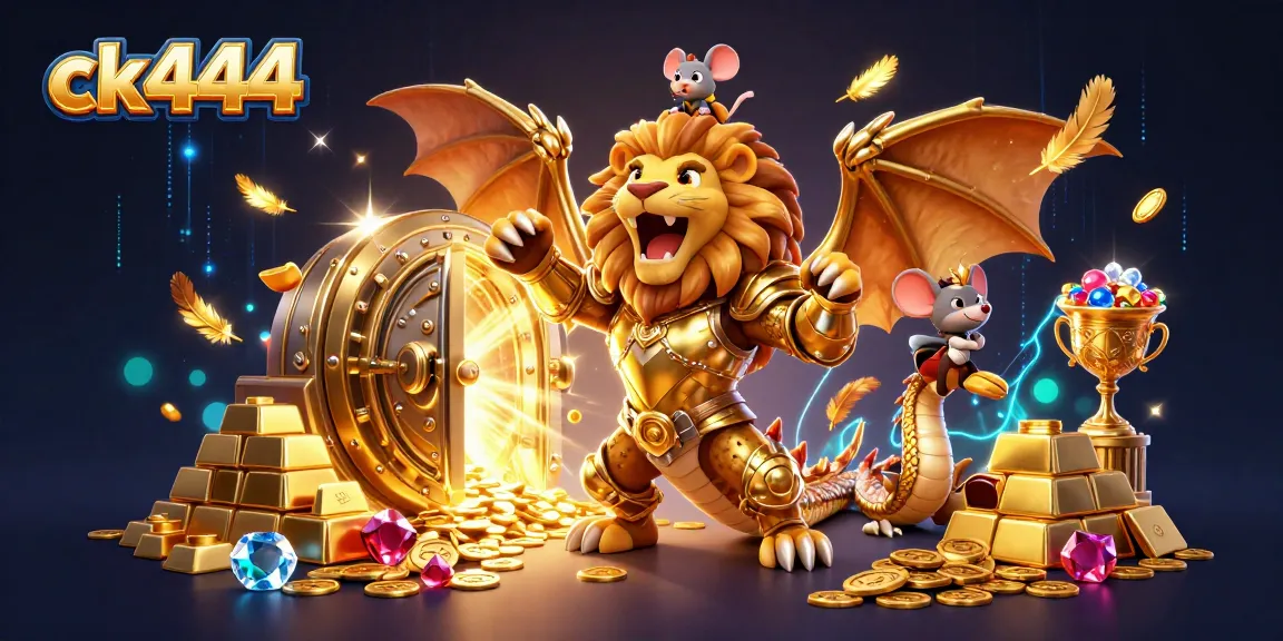 Experience ck444's triumph with a roaring chimera and treasures in a dazzling 3D scene.