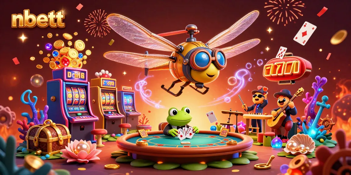 nbett players enjoy vibrant slot games with exciting elements in this engaging 3D casino scene.