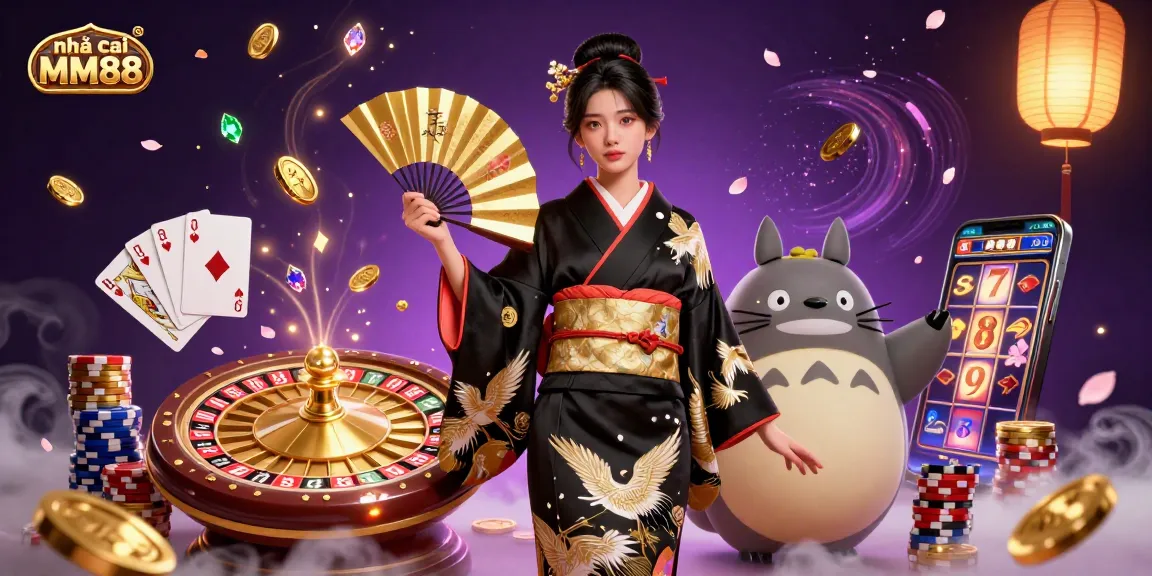 Enjoy thrilling moments with nhà cái MM88 in a vibrant and interactive casino scene featuring elegant characters.