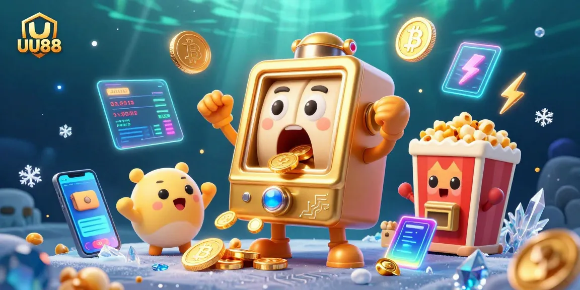 Experience UU88's thrilling jackpot with cheerful slot machines and dynamic crypto elements.