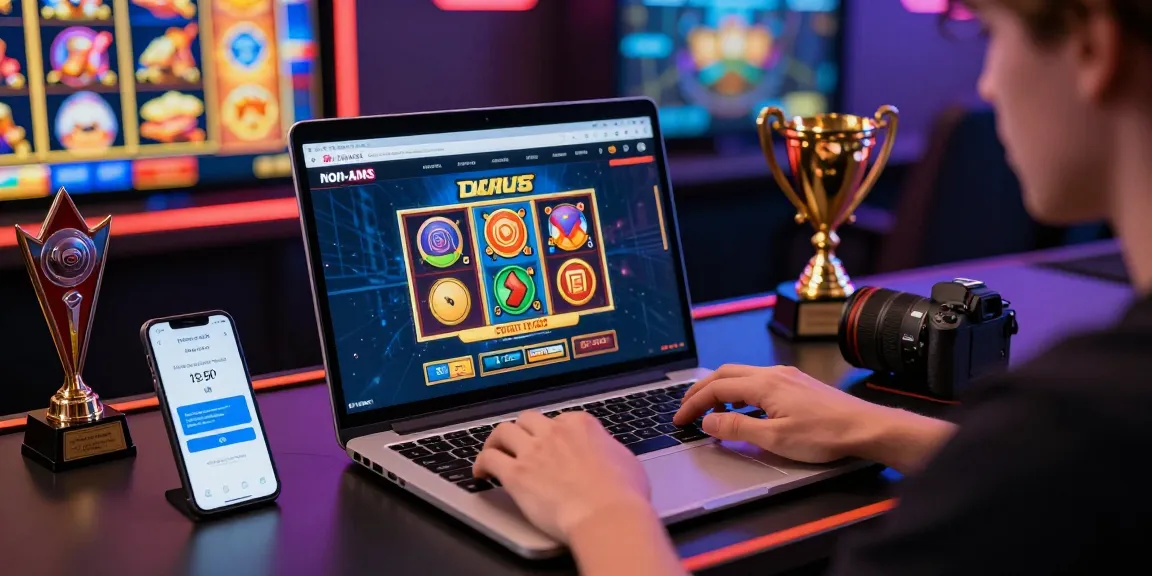 Siti non AAMS sicuri mostrati attraverso un utente che gode di esperienze di casinò online affidabili, evidenziando offerte bonus e notifiche di pagamento.