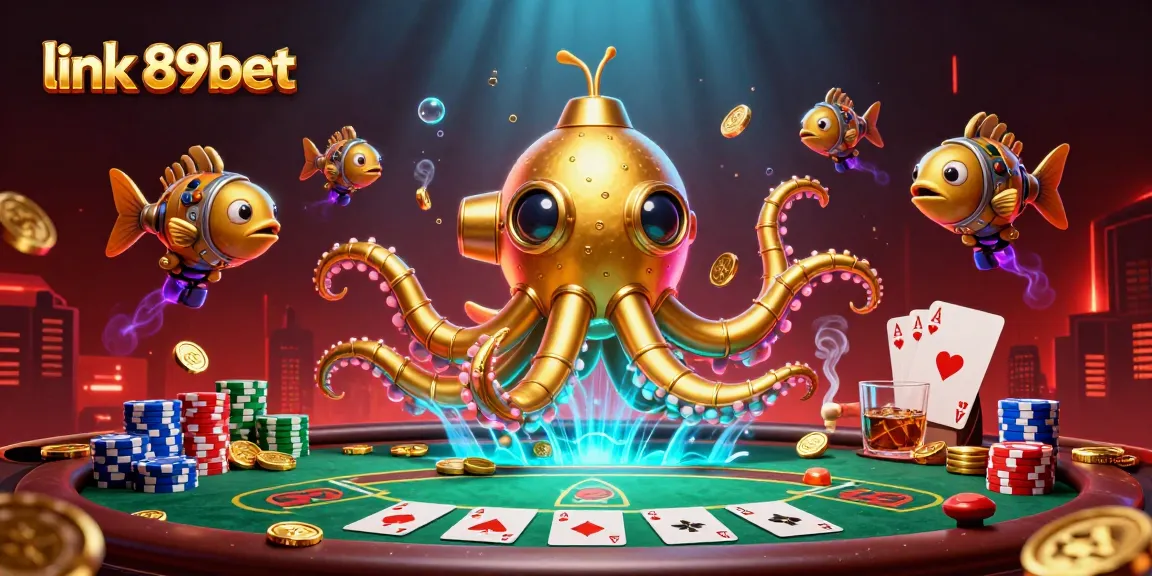 Experience the excitement of gambling with the captivating link 89bet and a vibrant underwater casino scene.