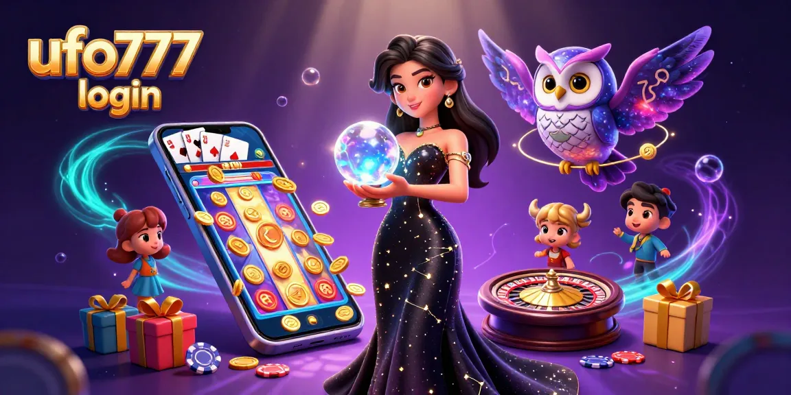Explore the mesmerizing ufo777 login scene featuring a mystical woman and owl amidst dynamic casino elements.