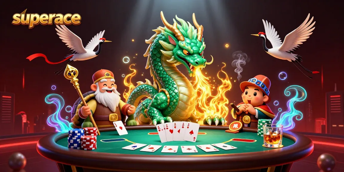 Experience the thrilling action at superace with a vibrant poker scene featuring iconic characters.