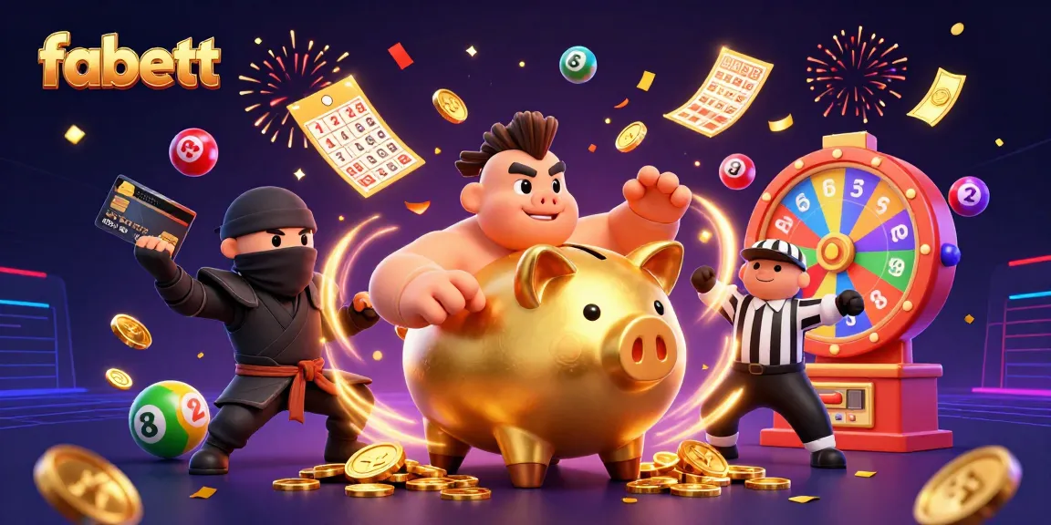 Engage in fabett-style gaming with dynamic characters, colorful lottery elements, and celebratory effects.