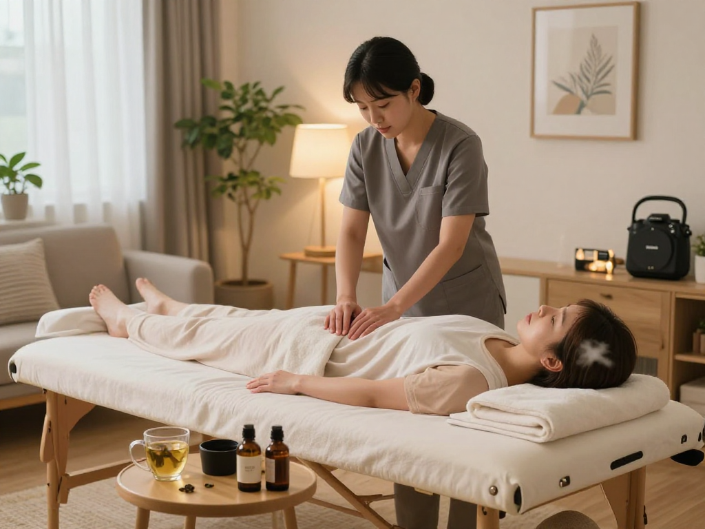 Professional 부평출장마사지 service setup with a calming environment and relaxing elements.