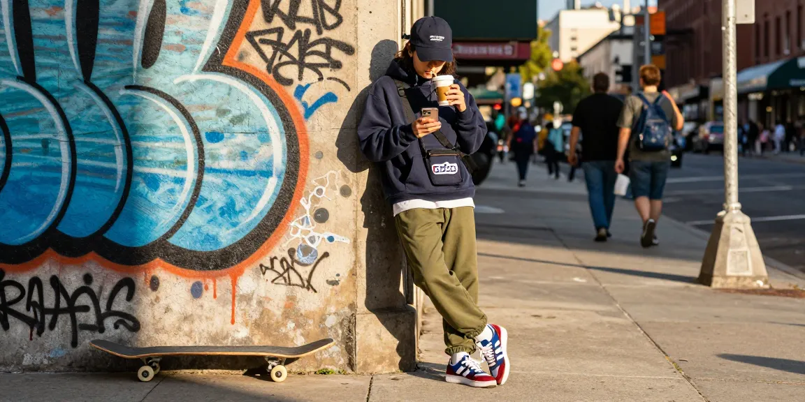 Trapstar Felpa indossata in un ambiente urbano con stile e comfort.