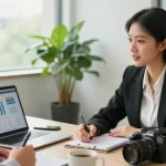 Discussing merchant cash advance bad credit solutions in a modern office.